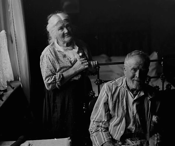 An elderly couple in Northcray, Kent. 1939