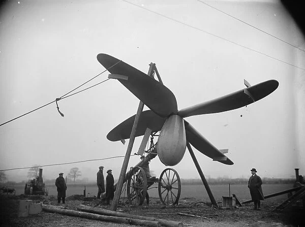 Electricity from the air : remarkable new type of aero windmill in the course of