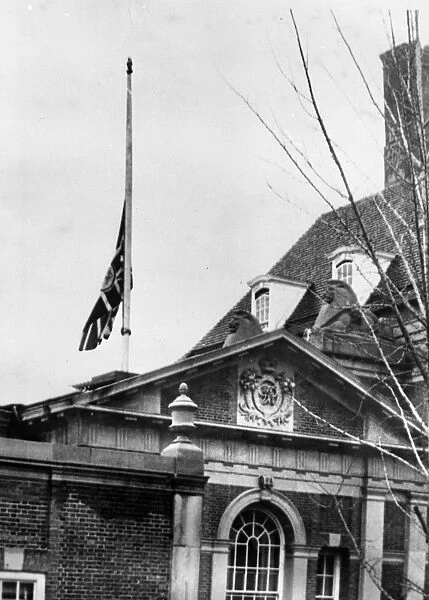 Embassies Mourn Sir Winston The Union Jack flies at half mast over the British Embassy