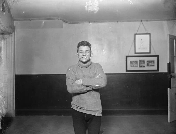 Emile Pladner, French, flyweight boxer. 17 December 1927