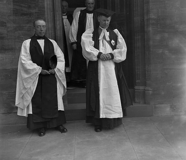Enthronement of Dr T B Strong ( late Bishop of Ripon ), right, as the new Bishop of Oxford