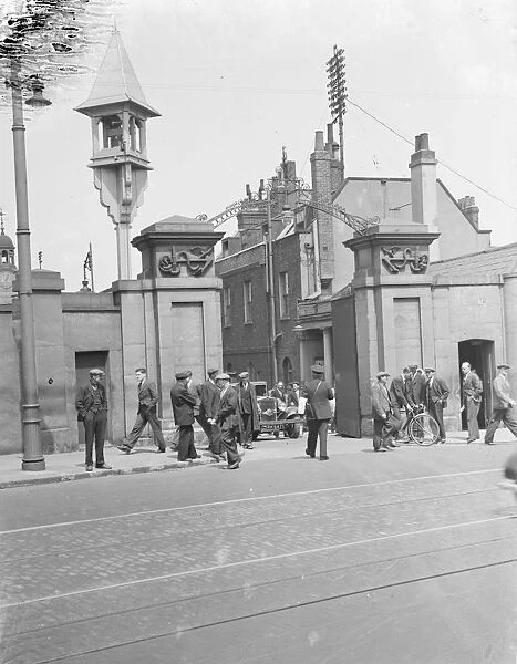 The entrance and bell at Woolwich Dockyard, London. 1939