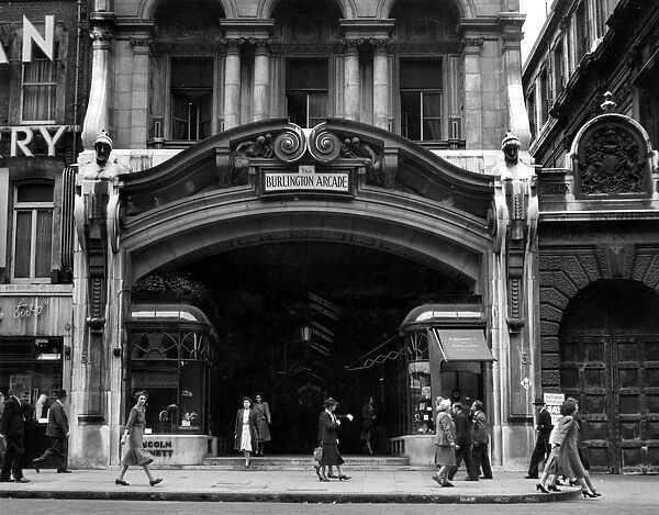 The entrance to the Burlington Arcade, London. 1948