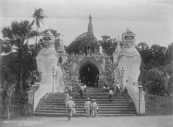 The entrance to the famous Shwe Dagone Pagoda at Rangoon Burma 31 December 1921