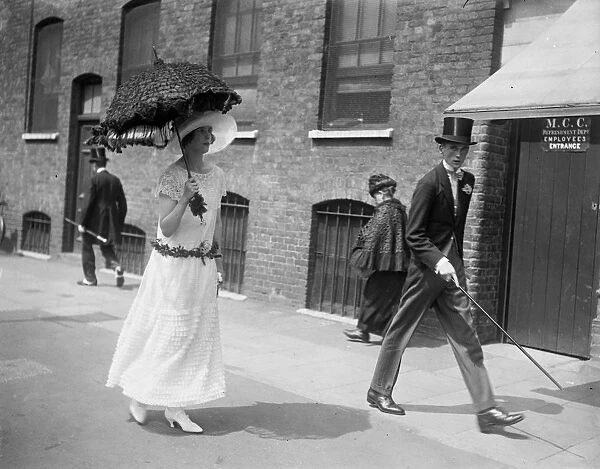 At Eton and Harrow cricket match at Lords, London Lady Mary Thynne and the Earl