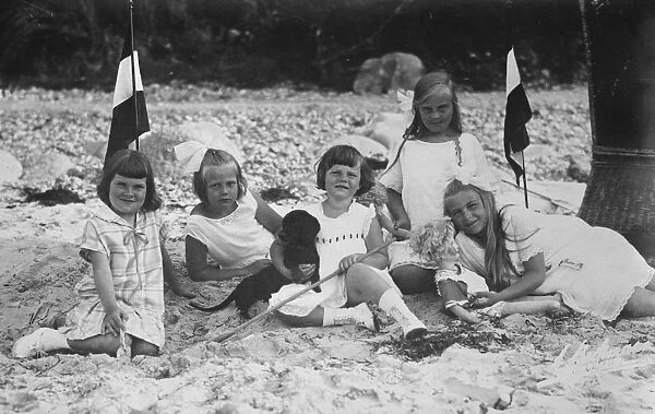 Ex Crown Prince of Germanys daughters. Photographed at the seaside with their