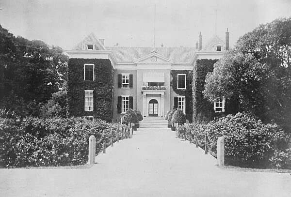 The ex - Kaisers wedding. The front of Doorn Castle, showing the new flight