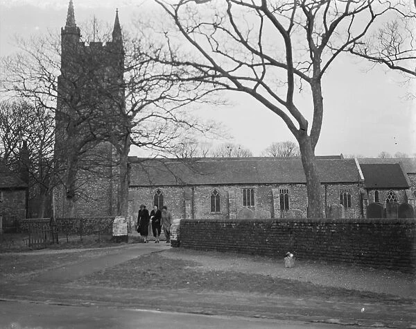 Exterior view of Lydd Church, Kent. 17 January 1939