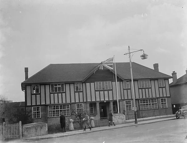 An external view of the Crayford Social Club in Crayford, Kent. 1937