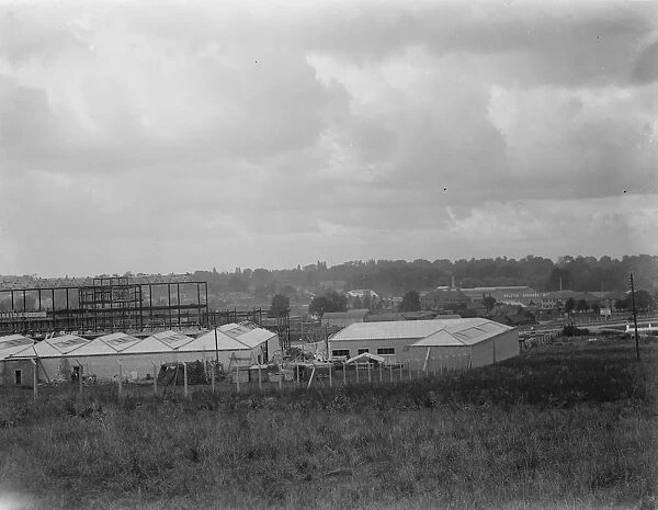 A factory being erected in Sidcup, Kent. 1938