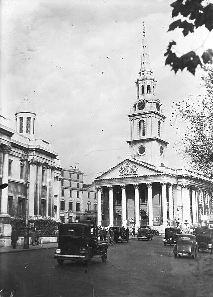 The famous London church. The Doric pillars and gracefully tapering spires of St
