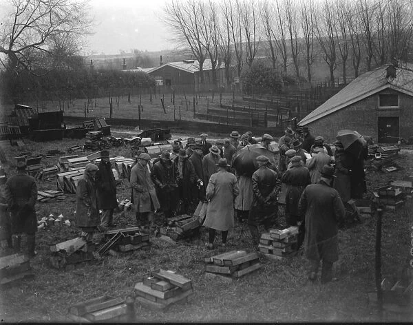 A farm sale in St Mary Cray, Kent. 1939