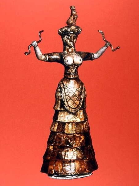 Figurine of the so-called snake-goddess found by Evans in the royal apartments