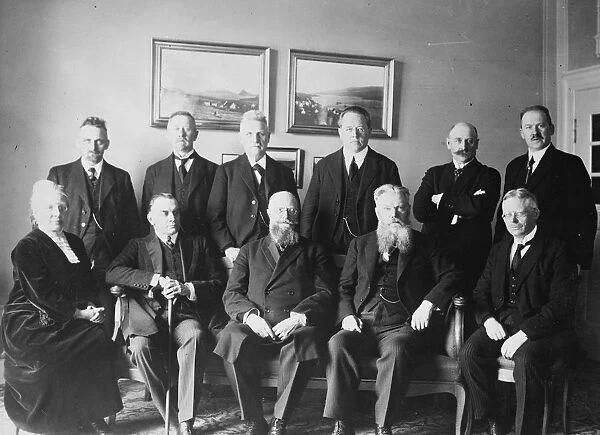 First Labour Cabinet in Denmark Standing, ( left to right ) M Bording ( Minister