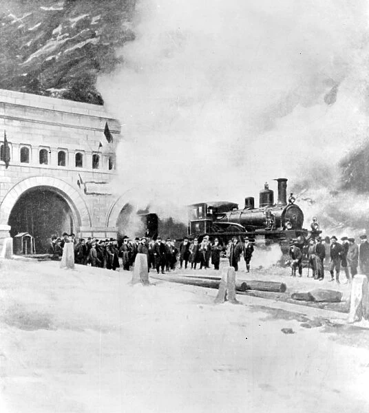 The first train to go through the Simplon Tunnel 1900 or 1905 - ?TopFoto