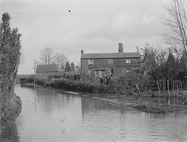 A flooded house in Beltring, Kent. 1936