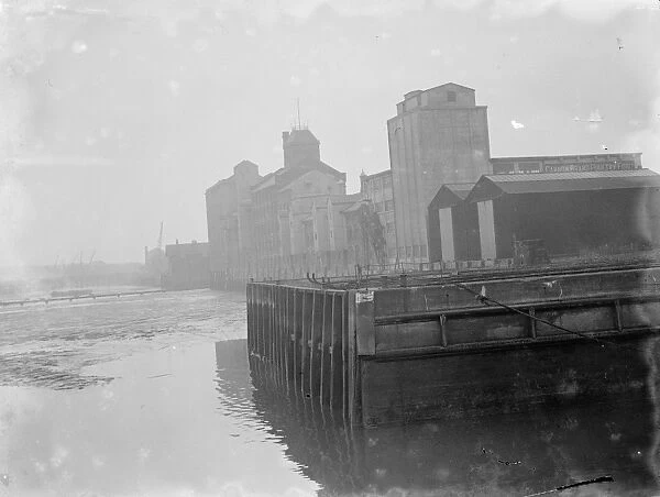 The flour mills on the riverside at Erith in Kent. 1936
