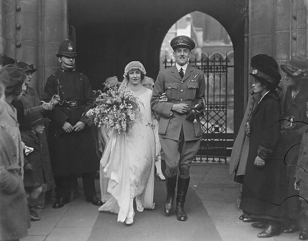 Flying Officers wedding in London. The wedding took place at St Marys Church