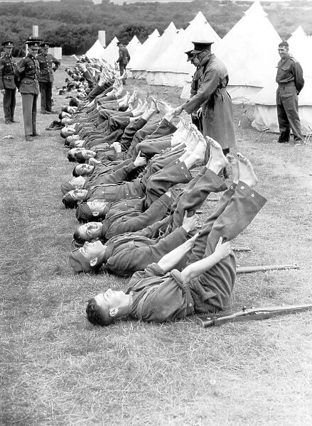 Foot inspection 1939 - Royal West Kent Territorials training