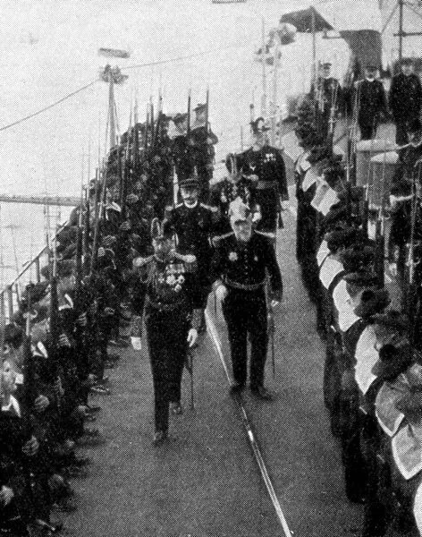 France honouring Britain, and Britain France and the king. King George V inspecting