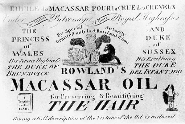 A French award for a special Hair product. Rowlands Macassar Oil for Preserving