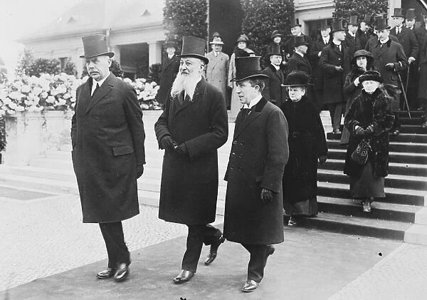 Funeral of Hugo Stinnes the German industrialist. Admiral von Tirpitz leaving the