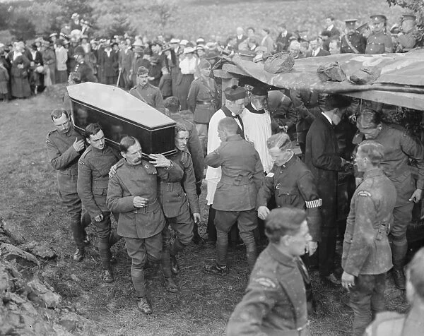 Funeral of the zeppelin crew at Potters Bar. 5 October 1916