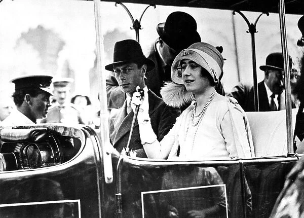 The future King George VI and Queen Elizabeth in royal railroad car at the British