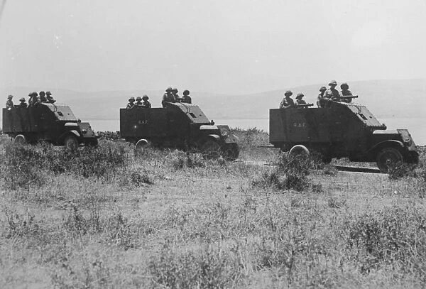 The Galilee Patrol RAF policing force in Palestine move around in armoured cars 8