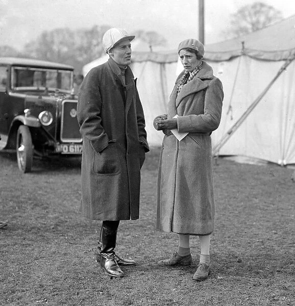 Garth Hunt Point to Point races at Arborfield, Berkshire. Mr R Van Den Berch and Mrs Langford