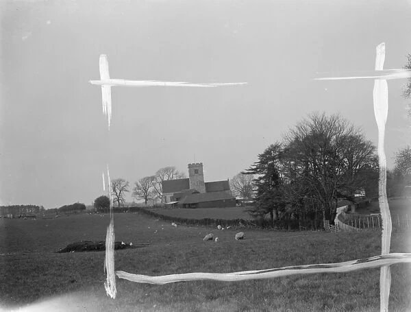 A general view of Throwley Church, Kent. 1937