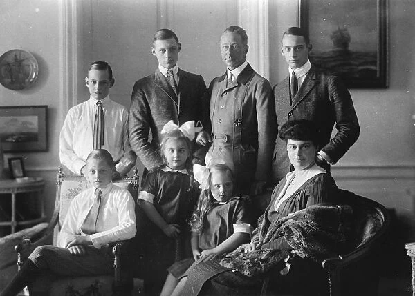 German ex - Crown Prince Friedrich Wilhelm and ex - Crown Princess with their children
