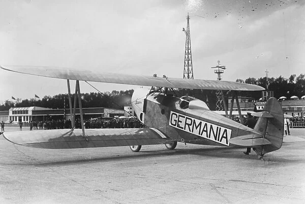 Germany to New York flight. The Germania to be piloted by Konnecke. 1927