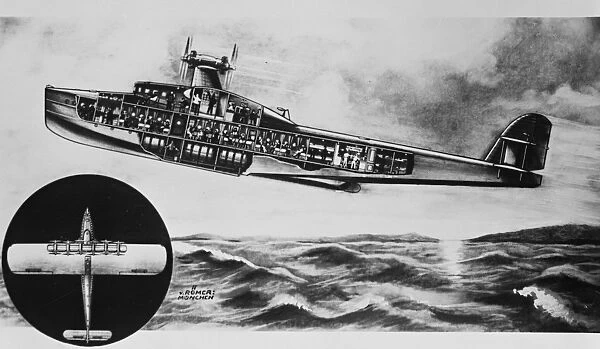 Germanys Flying ship. Dornier flying ship. 15 July 1929
