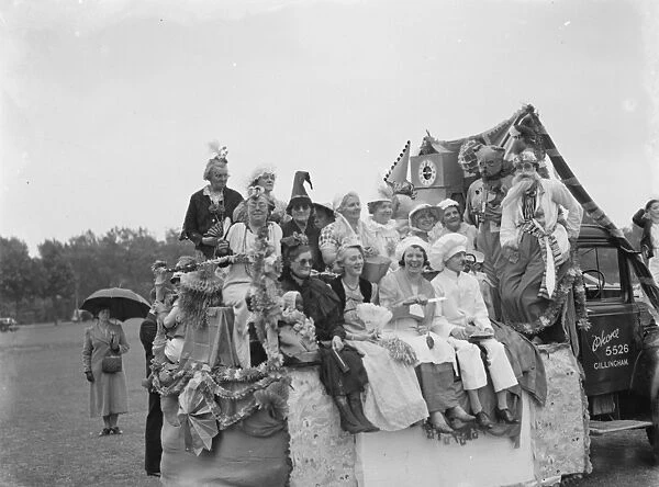 The Gillingham Carnival in Kent. Womens club float. 1939