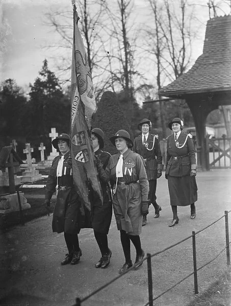 Girl Guides at church parade in Chislehurst, Kent. 1936