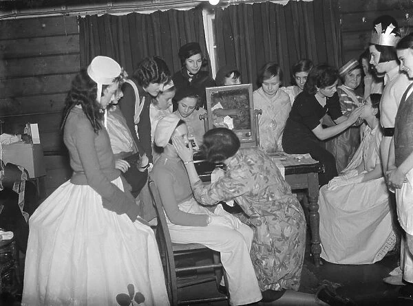 Girl guides hold an entertainment evening in Chislehurst, Kent. 1937
