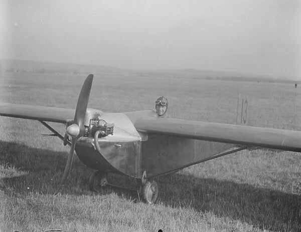 Gliders in flight at Lympne. Mr F P Raynham in the monoplane which he flew at Lympne
