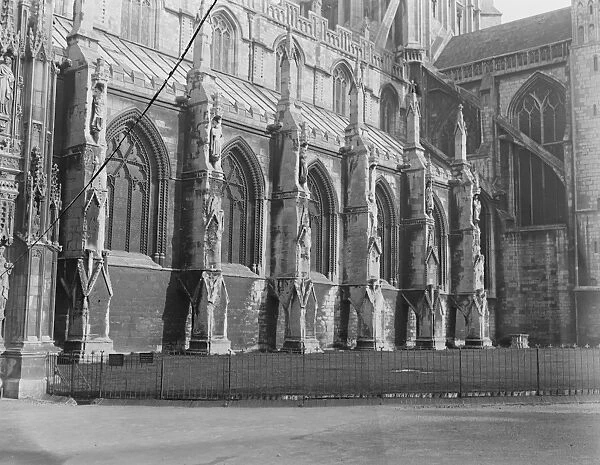 Gloucester Cathedral. South west front. 6 April 1920