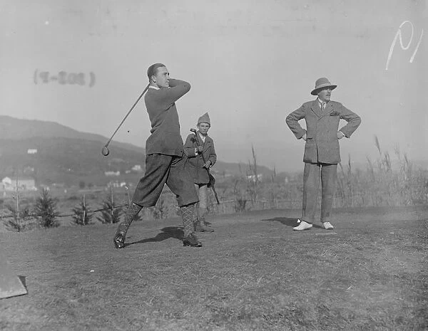 Golf at Cannes. Count Michael Torby, son of Grand Duke Michael ( Grand Duke seen on right )