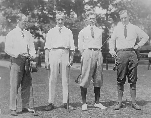 US Golfers Left to right Ed Byers, G Nicholls, Jock Hutchinson, Chick Evans
