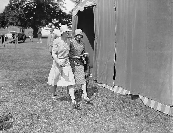 Goodwood week polo tournament at Cowdray Park. Hon Hon Angela Pearson ( right ) 1929