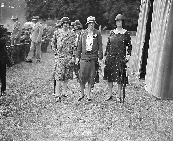 Goodwood week polo tournament at Cowdray Park. Left to right Lady Cowdray