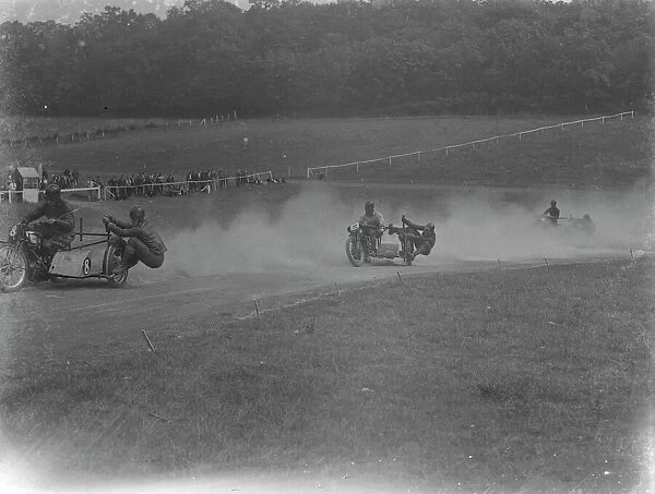 Grass track motorcycle racing. 1939