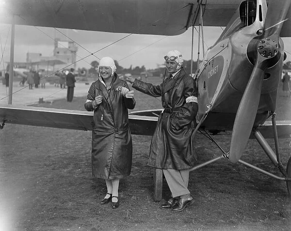 Great Air race for Kings cup. Mr and Mrs Chalmers. 5 July 1929