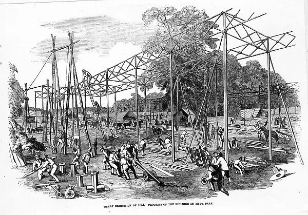 The Great Exhibition of 1851 - progress of the building in Hyde Park