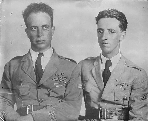 Great flight by Portuguese airmen. Major Brito Pais ( right ) and Major Sarmento Beires