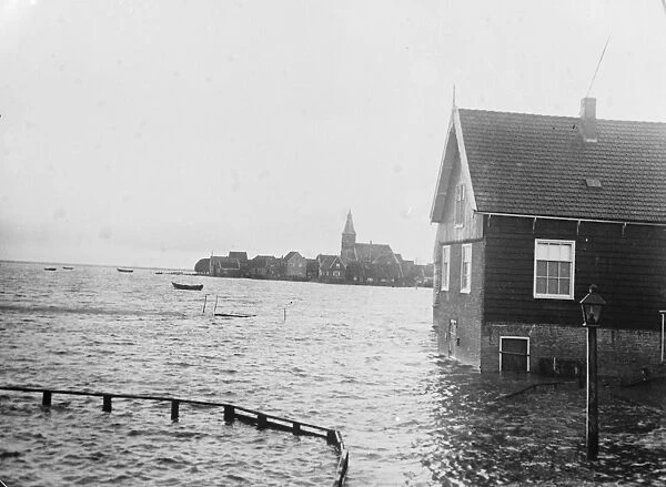 Great floods in Holland, The Isle of Marken has been totally inundated by the waves