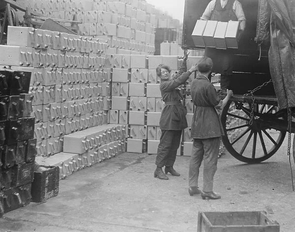The Great Railway Strike Unloading empty petrol cans at the Anglo Mexican petroleum yard