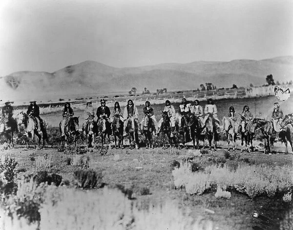 Group of Ute Indians on the War Path The Ute tribe was part of the Shoshone Nation